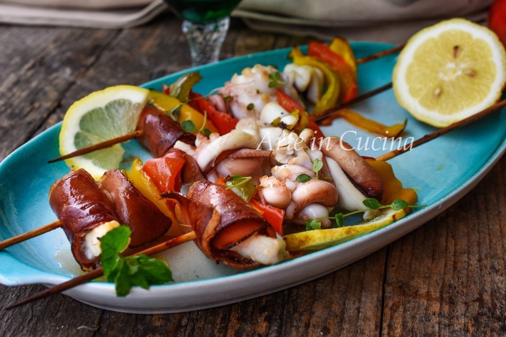 Brochettes de gambas et poulpe recette facile de poisson vickyart art en cuisine