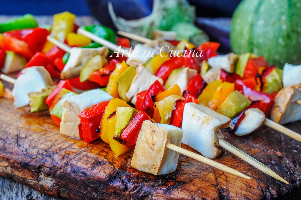 Brochettes de légumes grillés et scamorza fumée vickyart art en cuisine