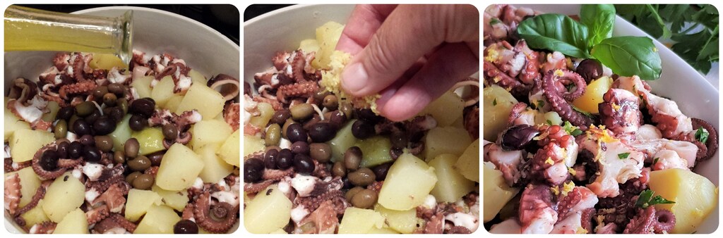 salade de poulpe, pommes de terre et olives