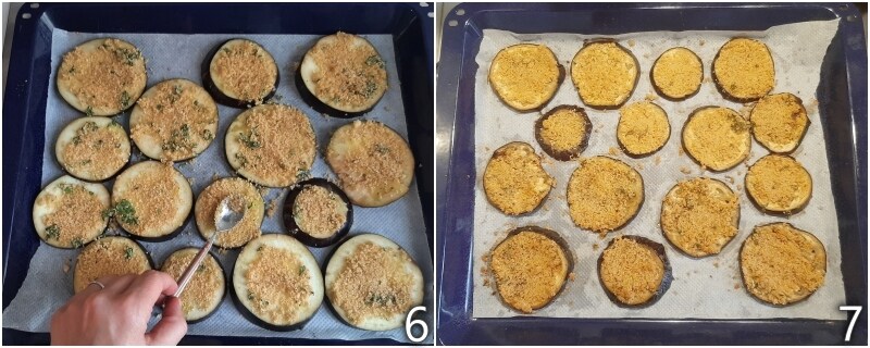 c. cuire les aubergines gratinées au four jusqu'à dorure