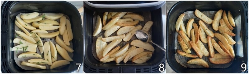 c. cuire les pommes de terre rôties à la friteuse à air