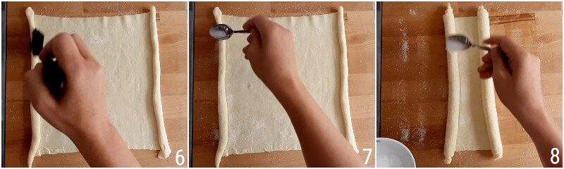 c. rouler la pâte feuilletée des deux côtés
