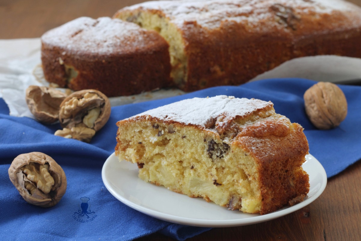 Cake 12 cuillères ananas et noix, recette sans beurre