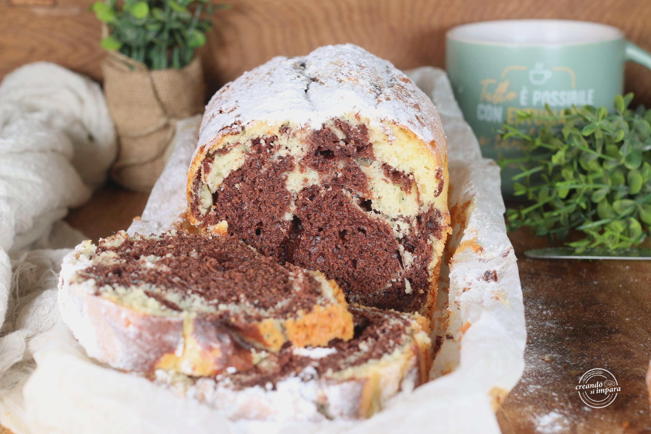 Cake marbré vanille et chocolat