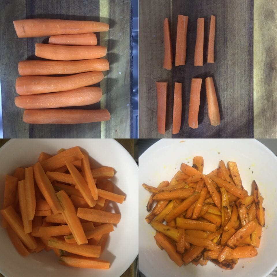 CAROTTES CUITES DANS UNE FRITEUSE À AIR