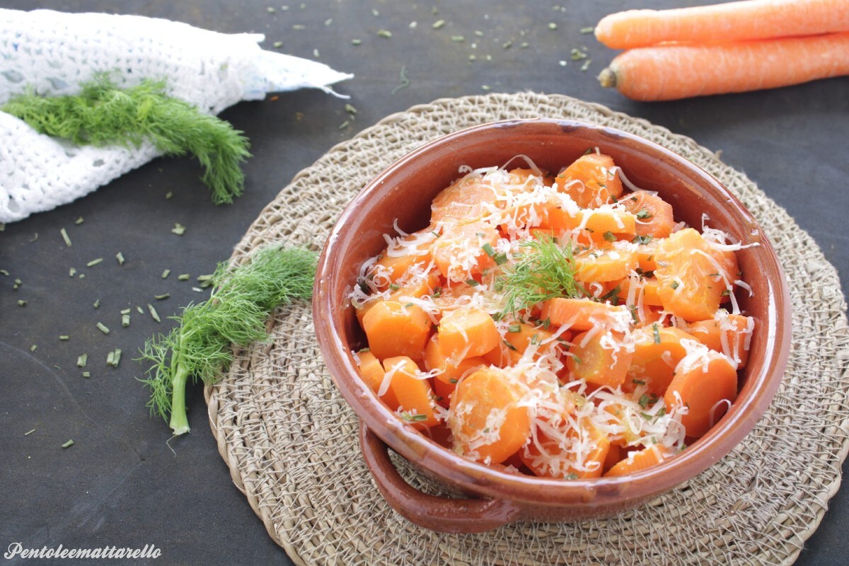 Carottes bouillies et gratinées au four