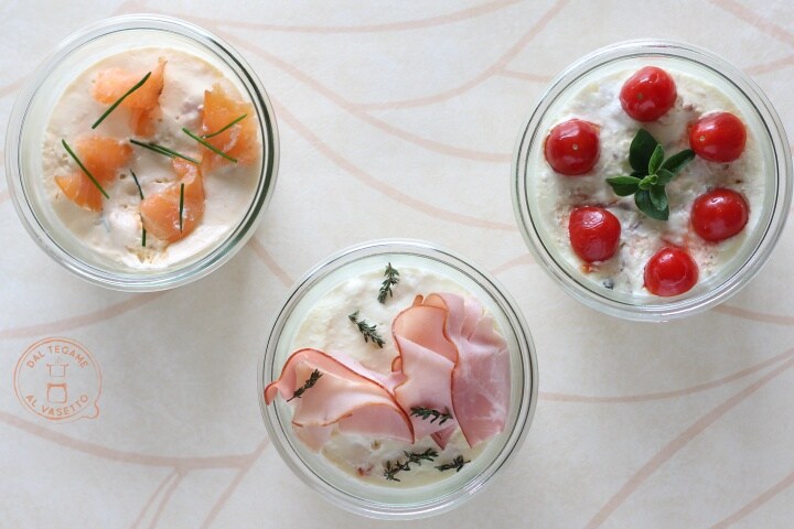 Cheesecake salées en cuisson en bocal