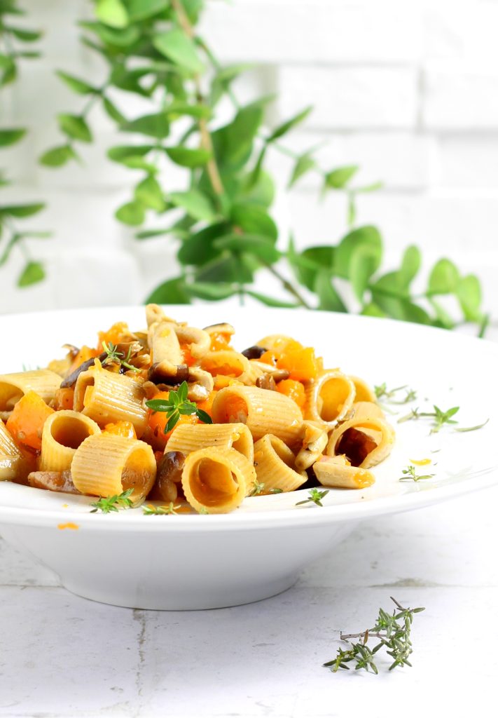 Mezze maniche potiron et champignons chiodini