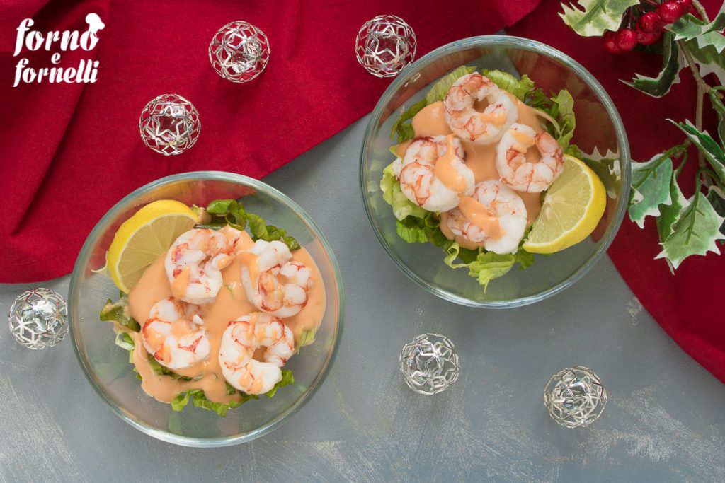 cocktail de crevettes, crevettes en sauce rose