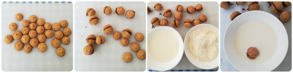 BACI D'AMARETTI À LA NOIX DE COCO ET NUTELLA