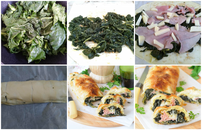 Roulé de pâte feuilletée aux feuilles de navet