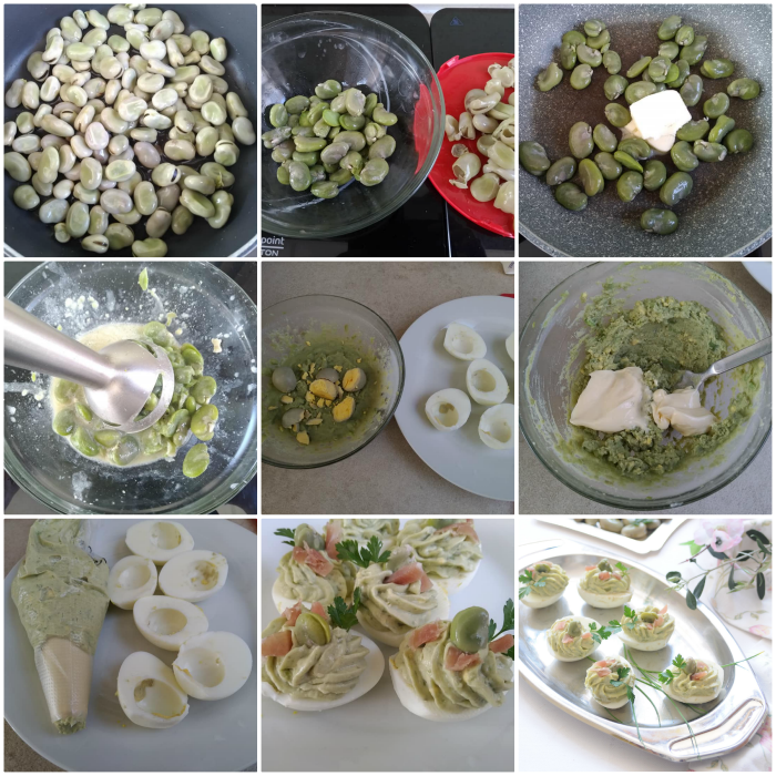 Œufs farcis à la crème de fèves