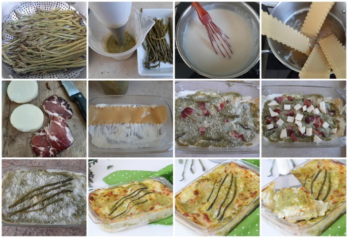 Lasagnes crémeuses ondulées aux asperges et capocollo