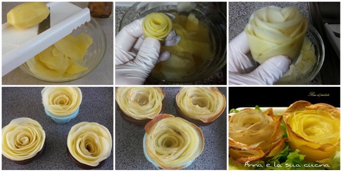 Roses de pommes de terre au four