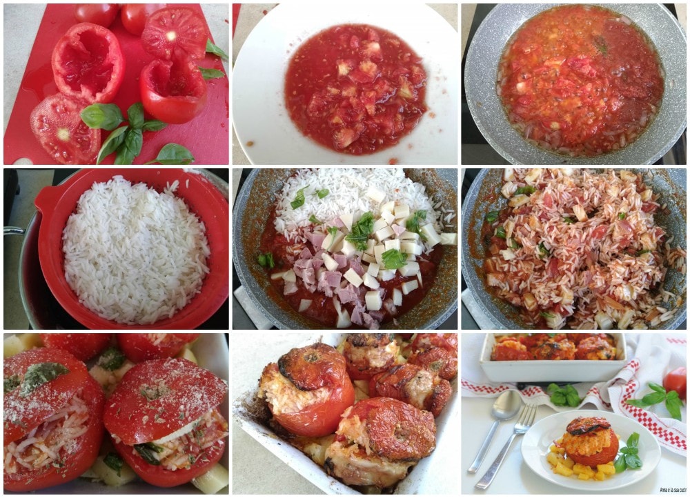 Tomates du jardin farcies au riz basmati