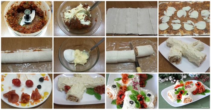 Bûche salée fleurie