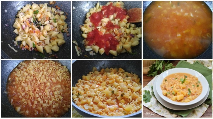 pâtes avec pommes de terre et provola crémeuse