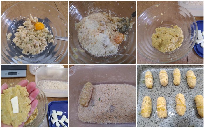 Croquettes avec purée de fèves sèches