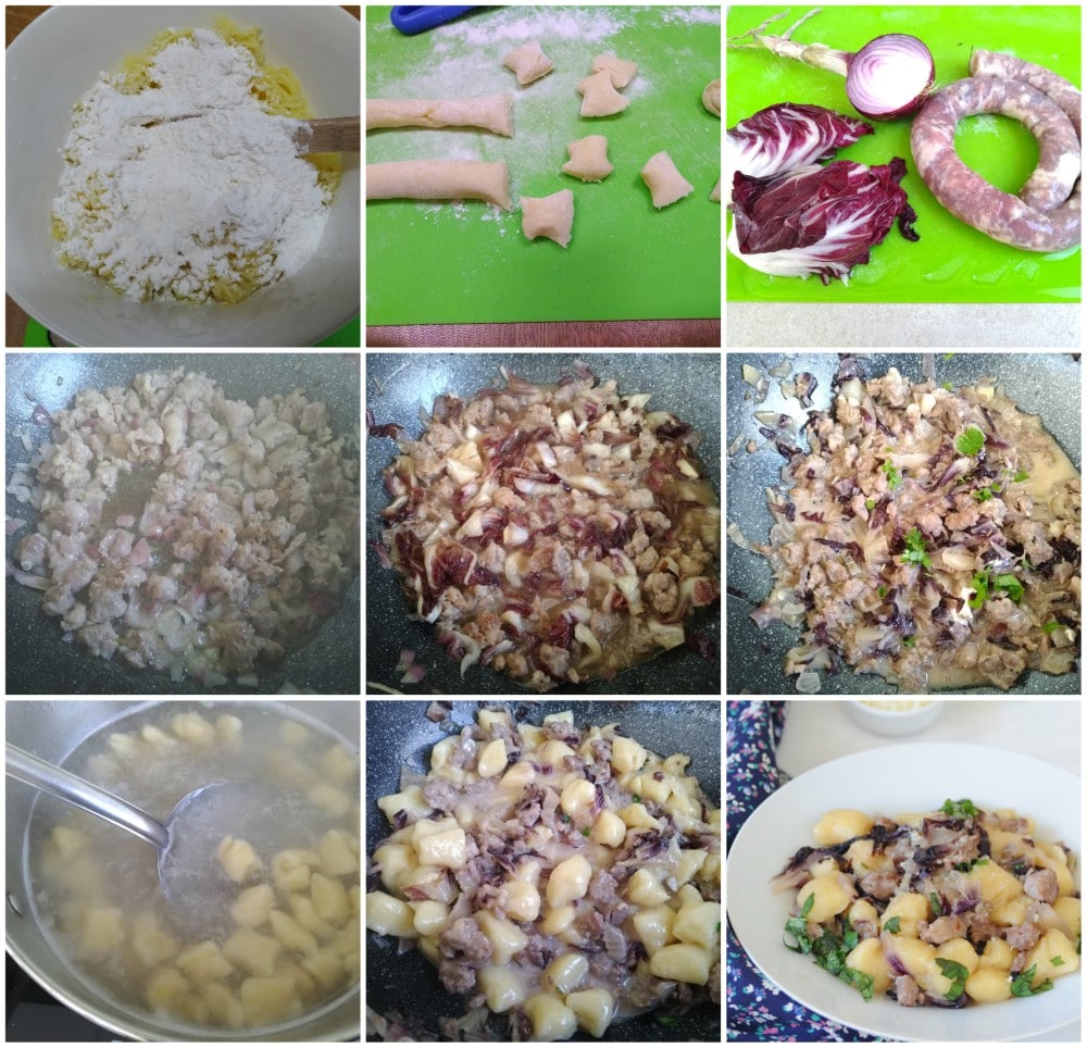 Gnocchi avec radicchio et saucisse
