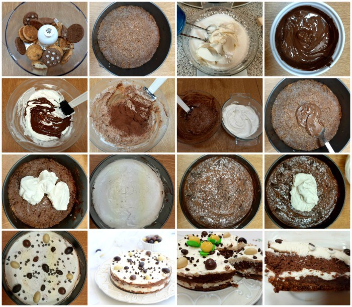 Gâteau froid à la crème double saveur