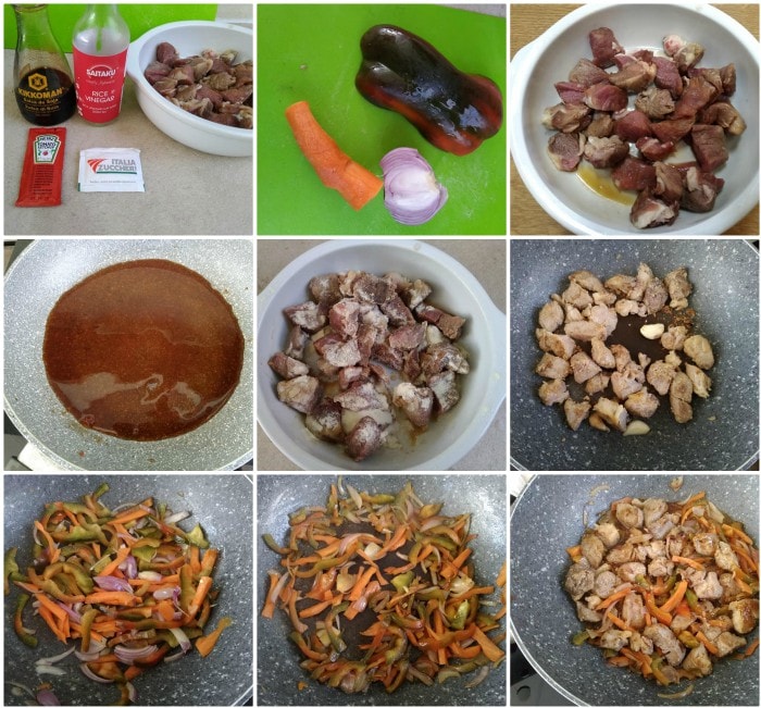 Cubes de filet de porc à l'aigre-douce