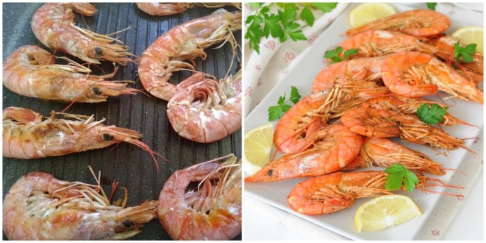 Crevettes grillées à la poêle