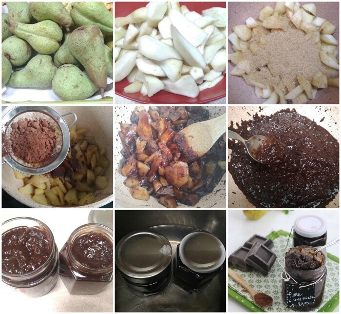 Confiture de poires avec chocolat et rhum