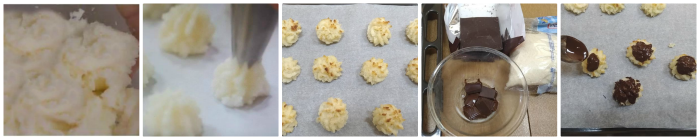 Biscuits à la noix de coco avec et sans chocolat