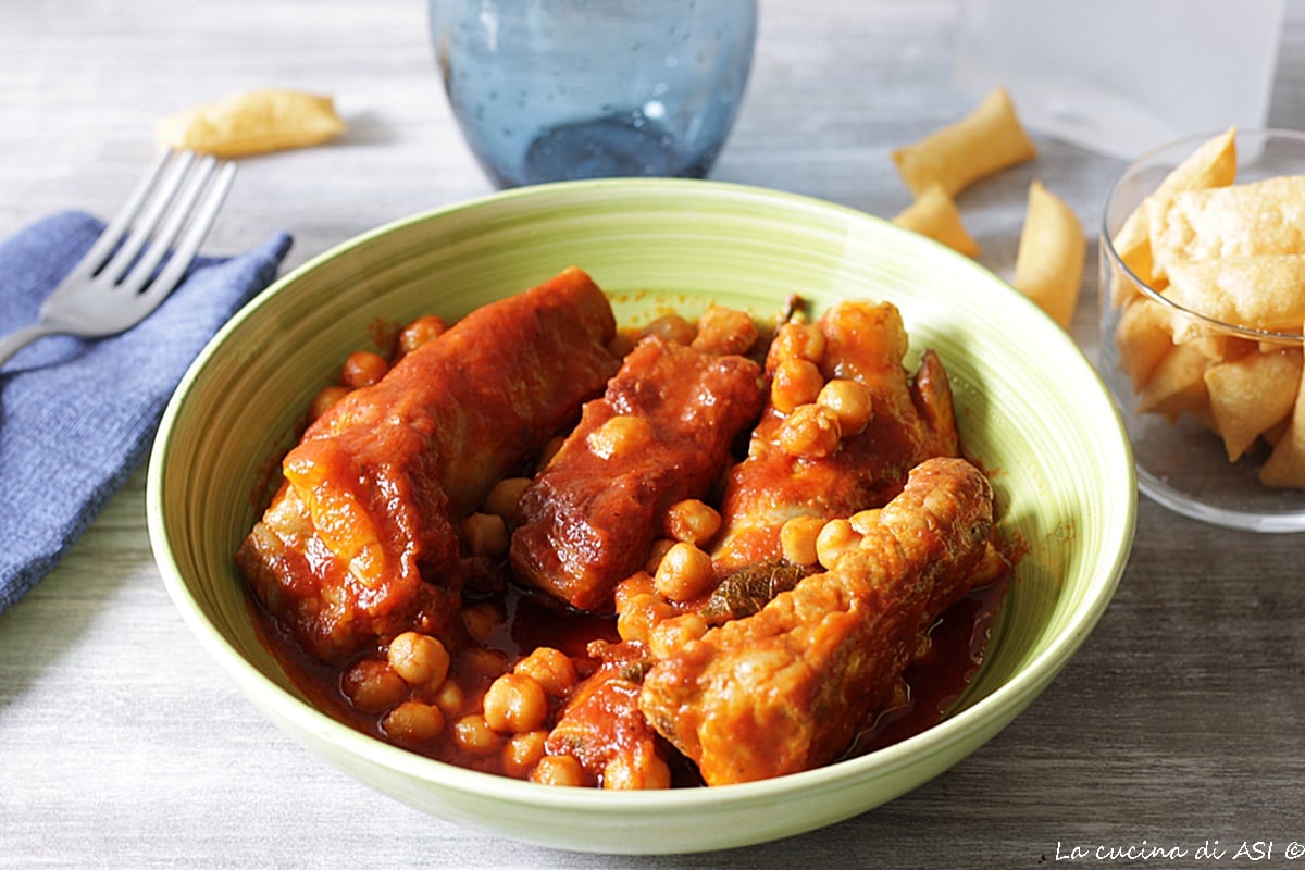 Côtes de porc aux pois chiches plat rustique savoureux