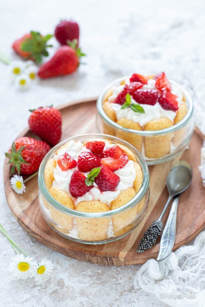dessert avec fraises ricotta et pavesini