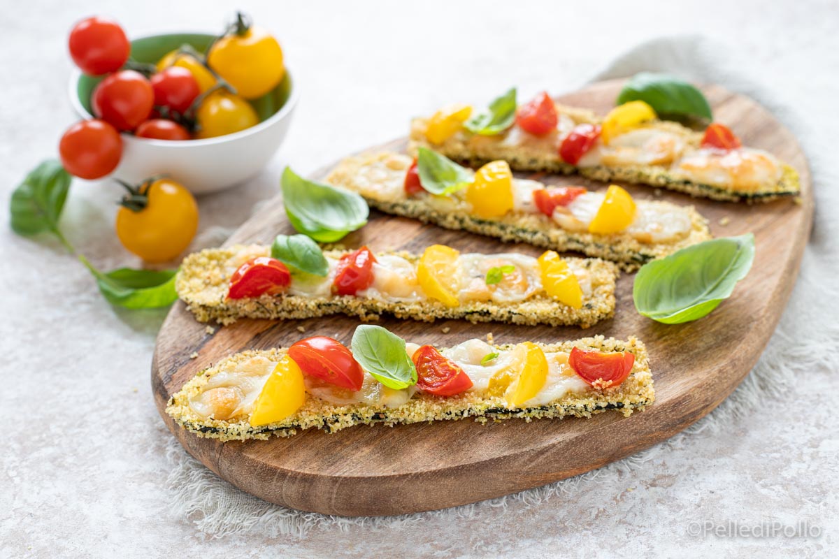 Courgettes au four avec tomates, provola et chapelure