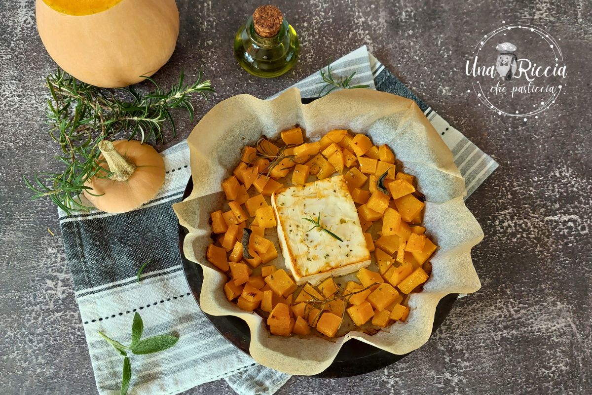 Feta au four, la variante automnale avec la courge