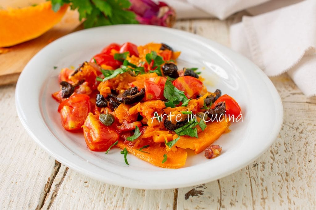 Courge avec tomates cerise et olives