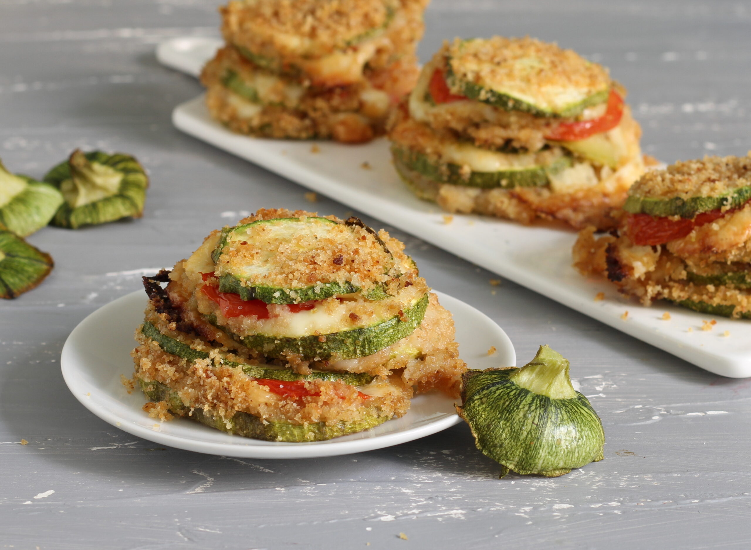 Tours de courgettes au four