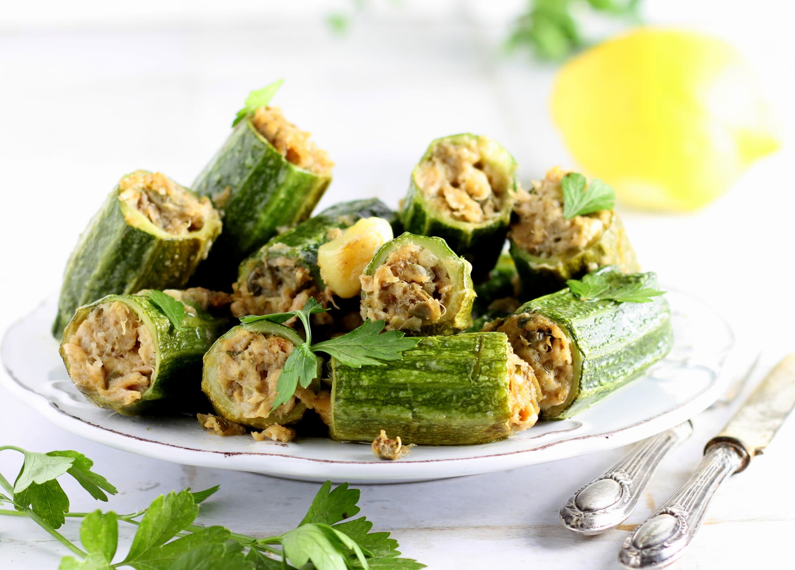 Courgettes farcies au thon à la cocotte-minute