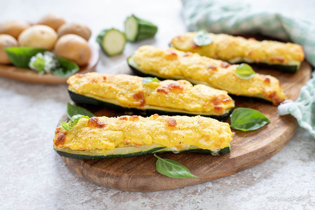 Courgettes farcies de pommes de terre