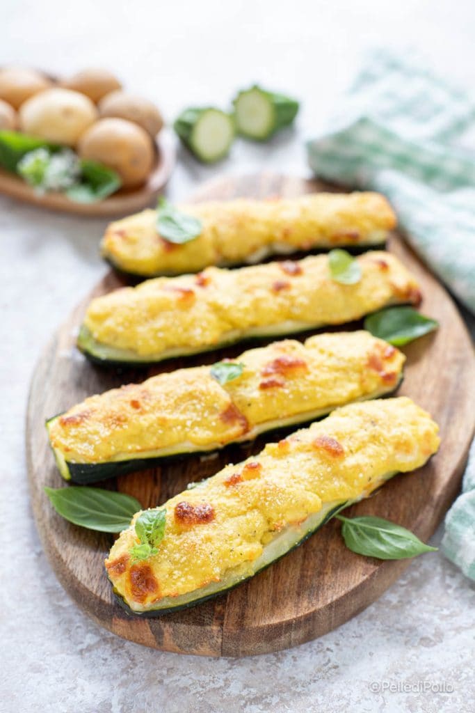 courgettes farcies avec pommes de terre au four