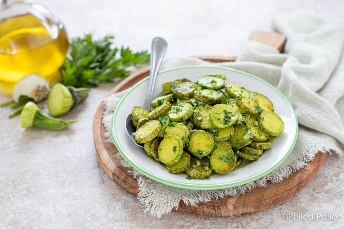 Courgettes trompette sautées