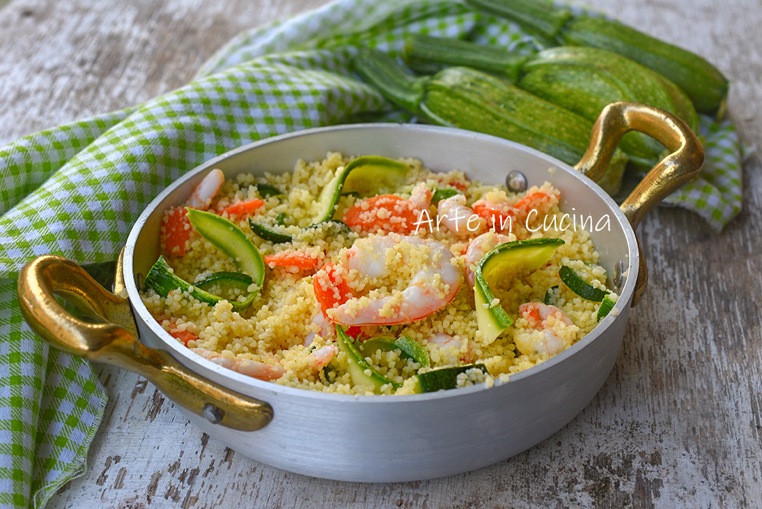 Couscous courgettes et crevettes