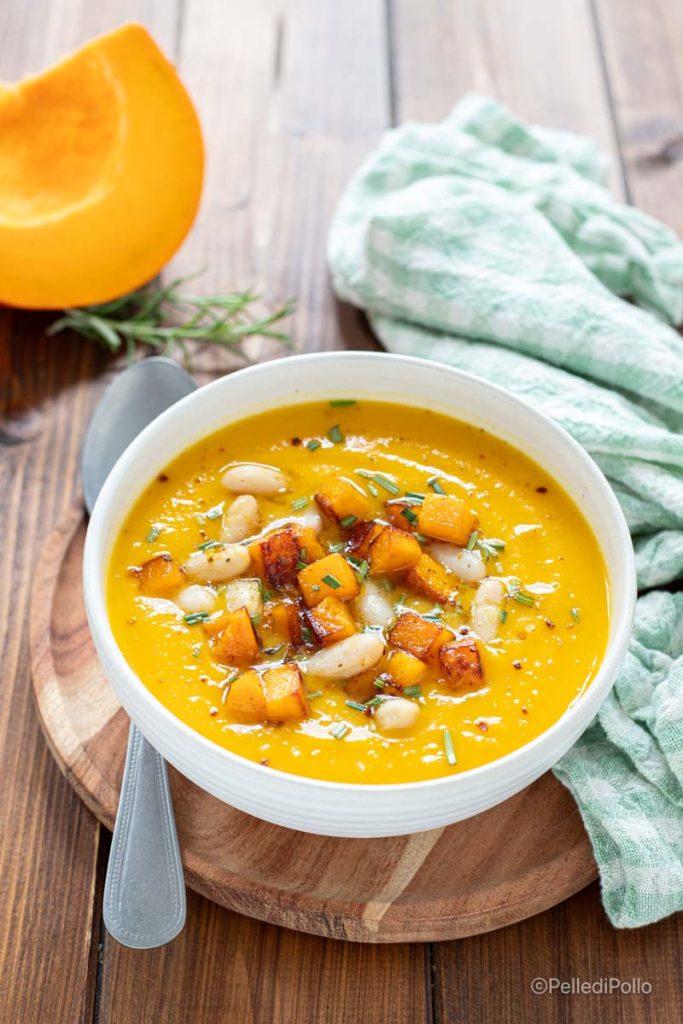 soupe de potiron et cannellini