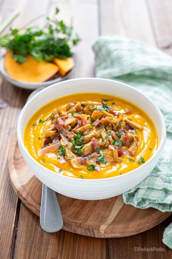 velouté de potiron avec champignons
