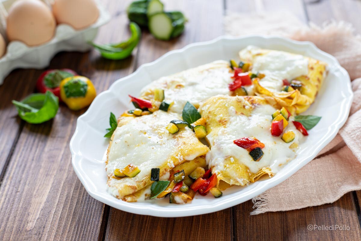Crêpes aux légumes au four