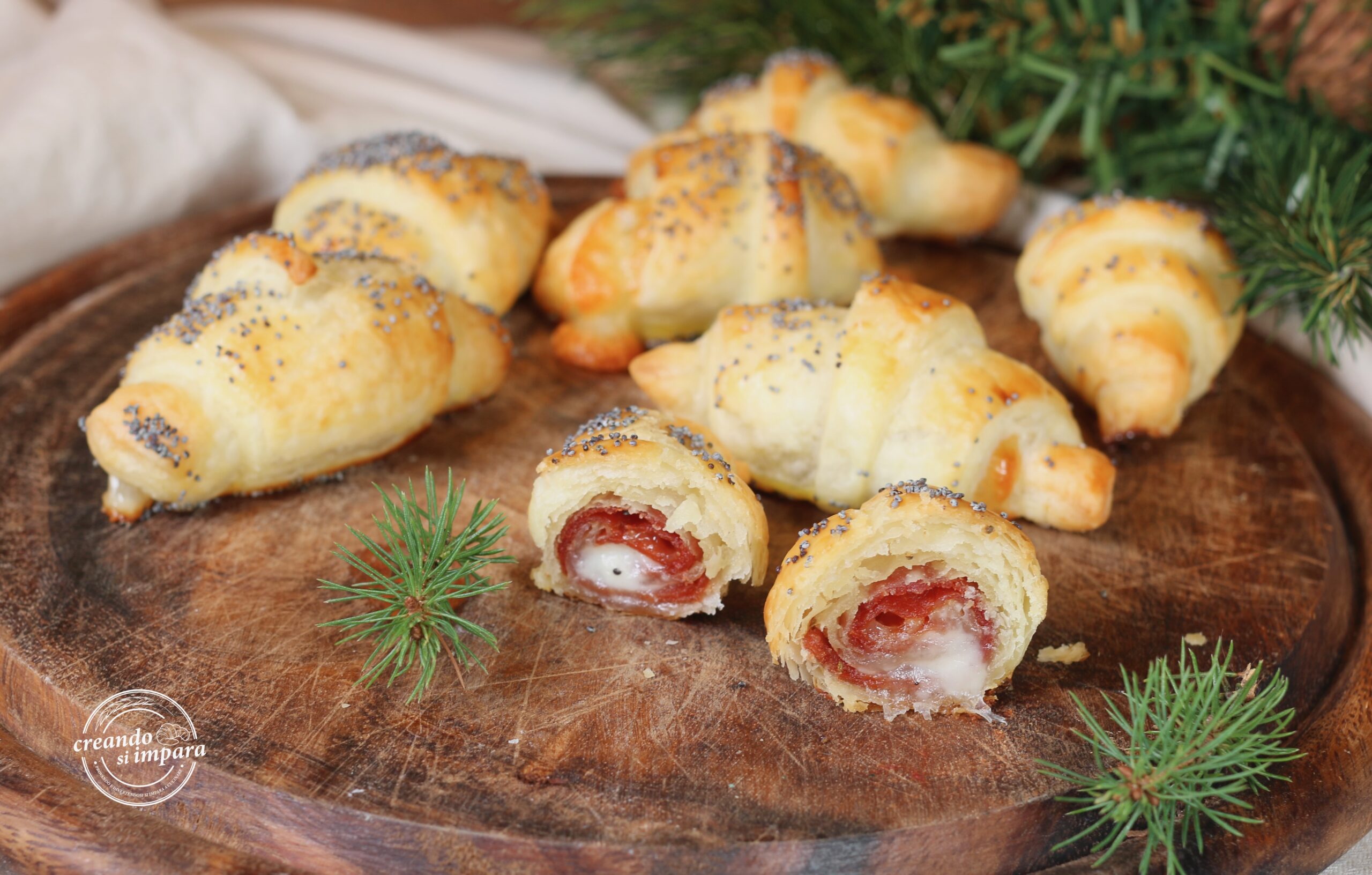 Croissants feuilletés salés
