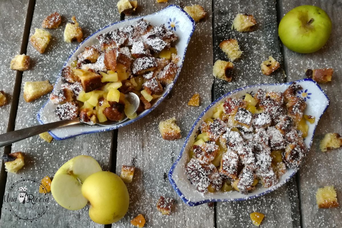 Crumble aux pommes et panettone