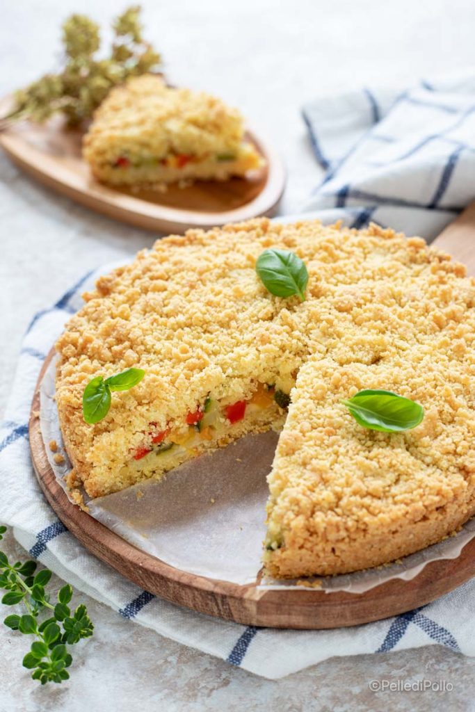 crumble salé avec courgettes et poivrons