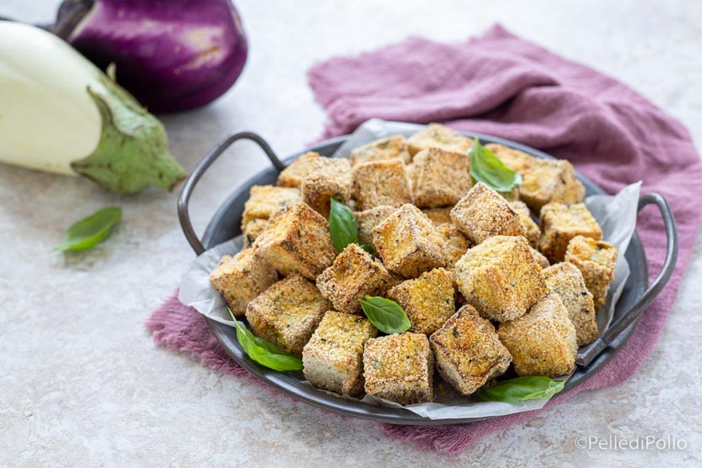 cubes d'aubergines croustillants