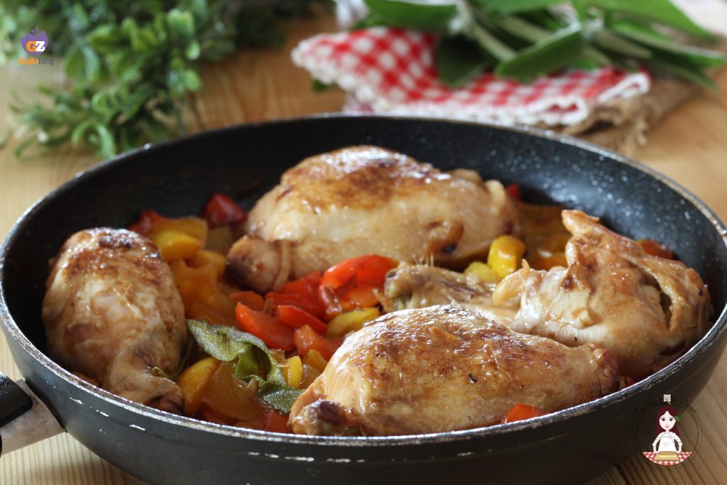 Cuisses de poulet aux poivrons