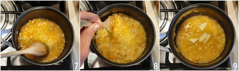 d. cuire le risotto à la citrouille