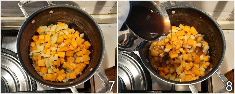 d. utiliser du bouillon de légumes ou de l'eau de cuisson des haricots pour diluer la soupe