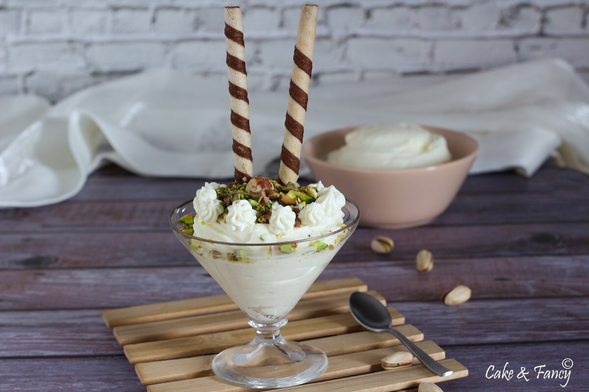 Dessert au chocolat blanc